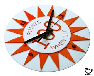 Pop Bumper Cap Wall Clock Orange