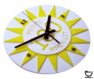 Pop Bumper Cap Wall Clock YELLOW