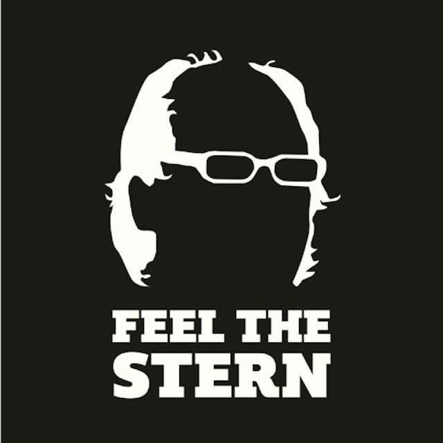 Feel The Stern T-shirt, white print on black, Mens Extra Large