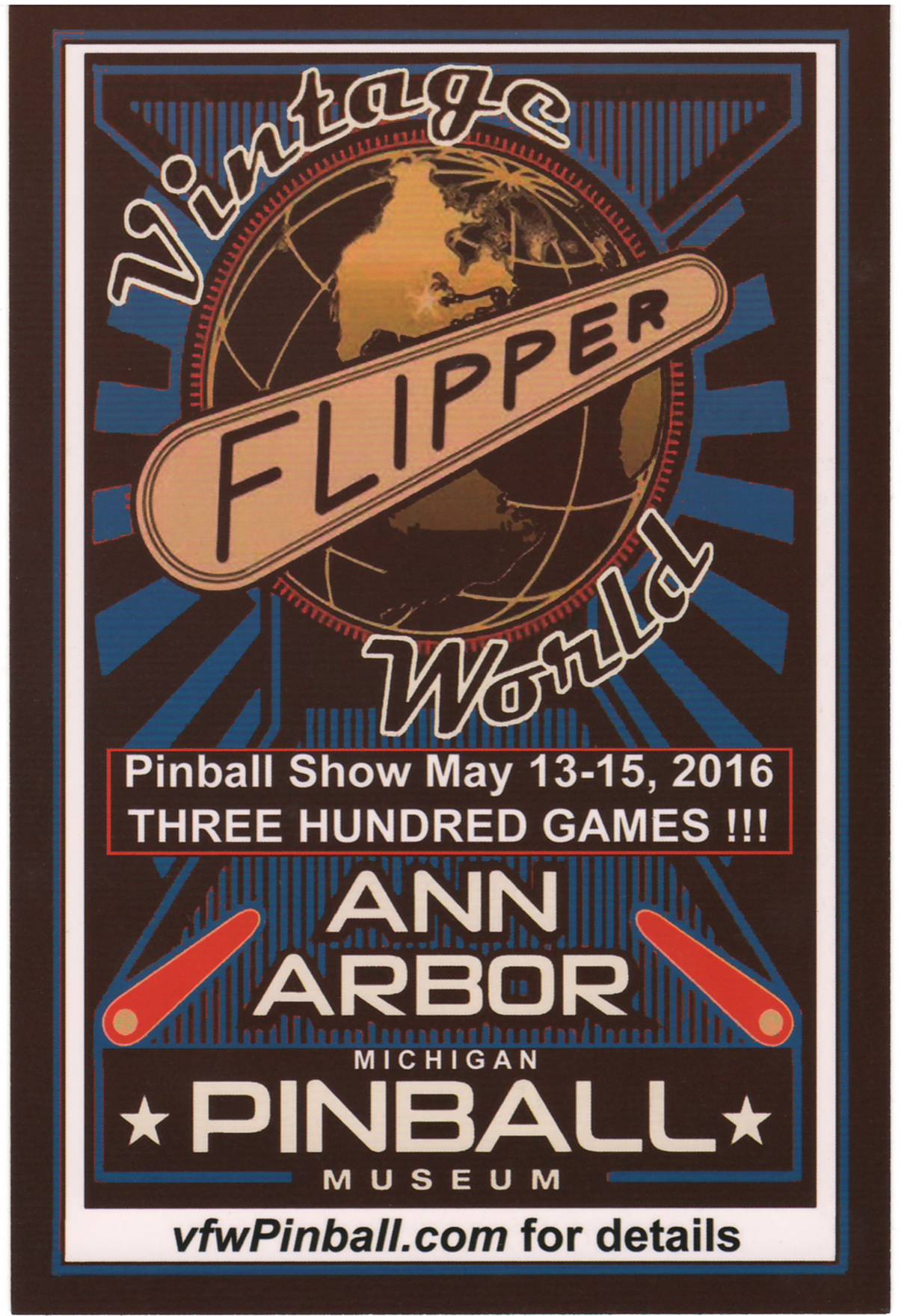 Postcard - Ann Arbor Pinball Show 2016