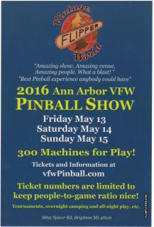 Postcard - Ann Arbor Pinball Show 2016