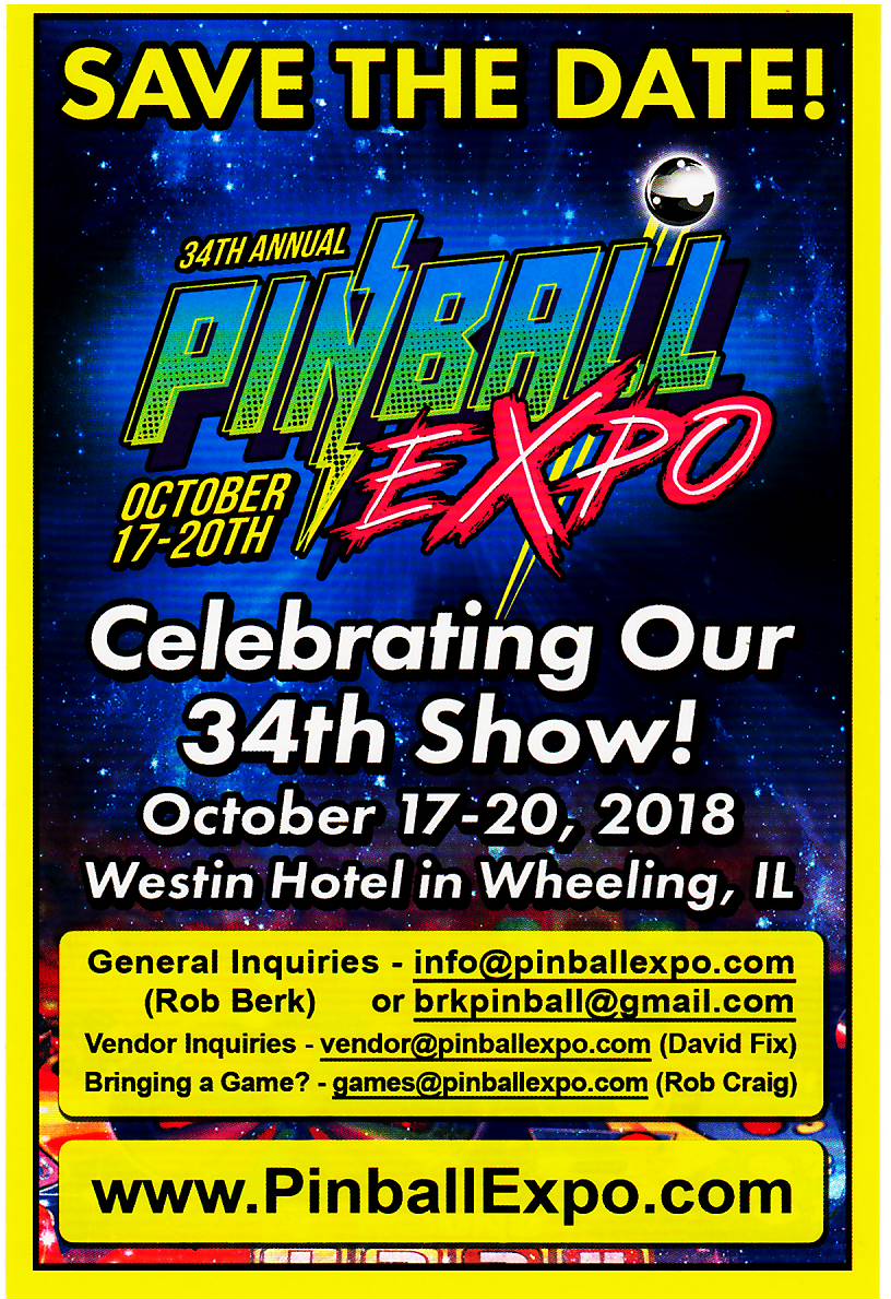 Postcard - Pinball Expo Chicago 2018