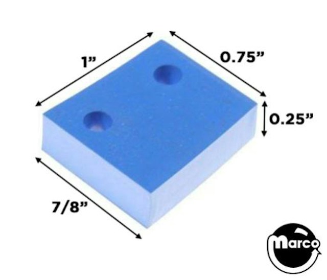 Damper pad blue 3/4 x 7/8 x 1 x 1/4 inch