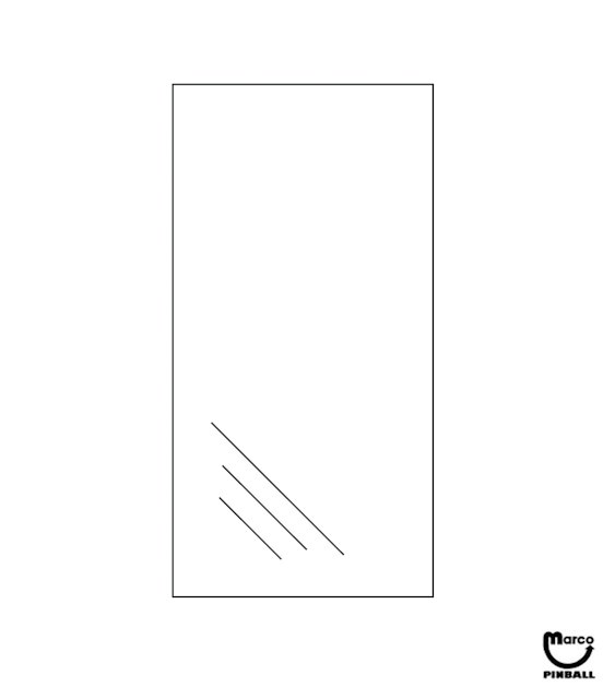 Glass playfield 23-3/4 x 43 x 3/16 inches wide DE