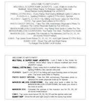 PLAYBOY 35th (DE) Score Cards