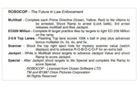 ROBOCOP (Data East) Score Card