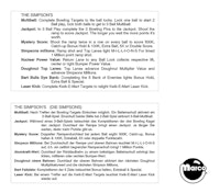 SIMPSONS (Data East) Score Cards
