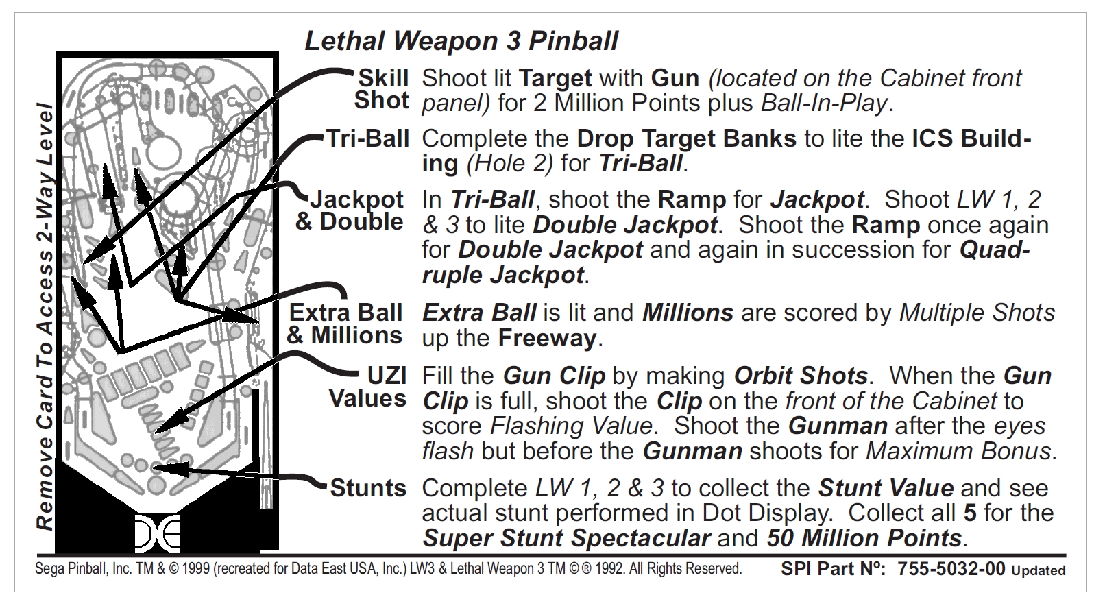 LETHAL WEAPON (DE) Score Cards