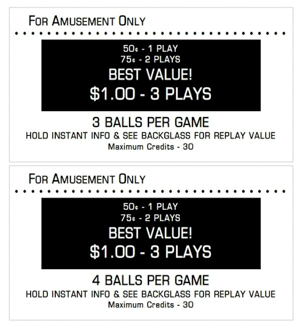 Price Cards Data East