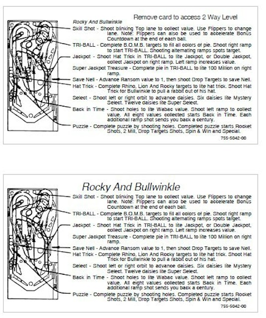 ROCKY & BULLWINKLE (DE) Score Cards