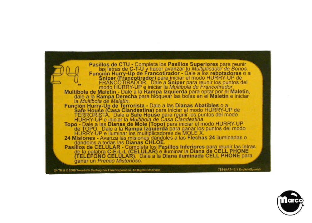 24 (Stern) Score cards