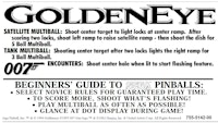 GOLDENEYE (Sega) Score card