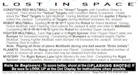 LOST IN SPACE (Sega) Card Instruction