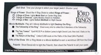 LORD OF THE RINGS (Stern) Instruction Card