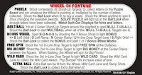 WHEEL OF FORTUNE (Stern) Score card