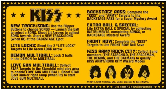 KISS (Stern) Score card