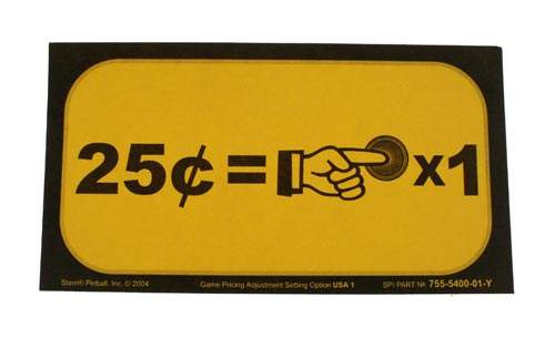 755-5400-01-Y - Price Card Stern USA .25 x 1 Yellow - Marco