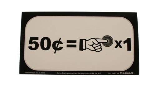 Price Card Stern 50¢ x 1
