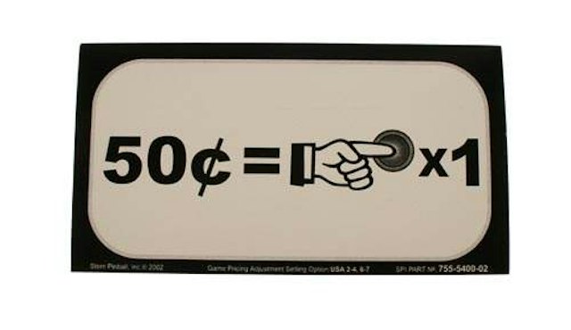 Price Card Stern 50¢ x 1