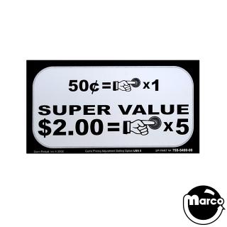 Price Card Stern 50¢ x 1 / $1.00 x 3