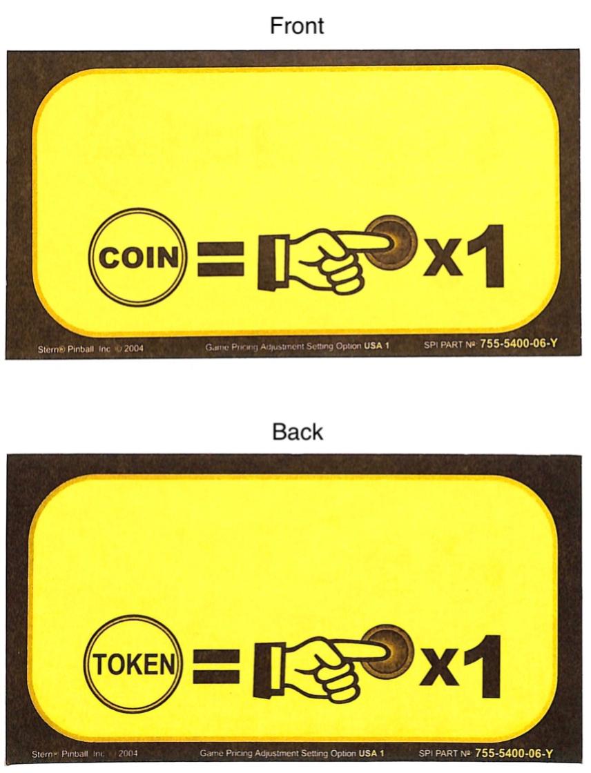 Price Card Stern Coin/Token