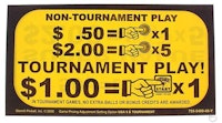 Price Card Stern .50 x 1 / $2 x 5
