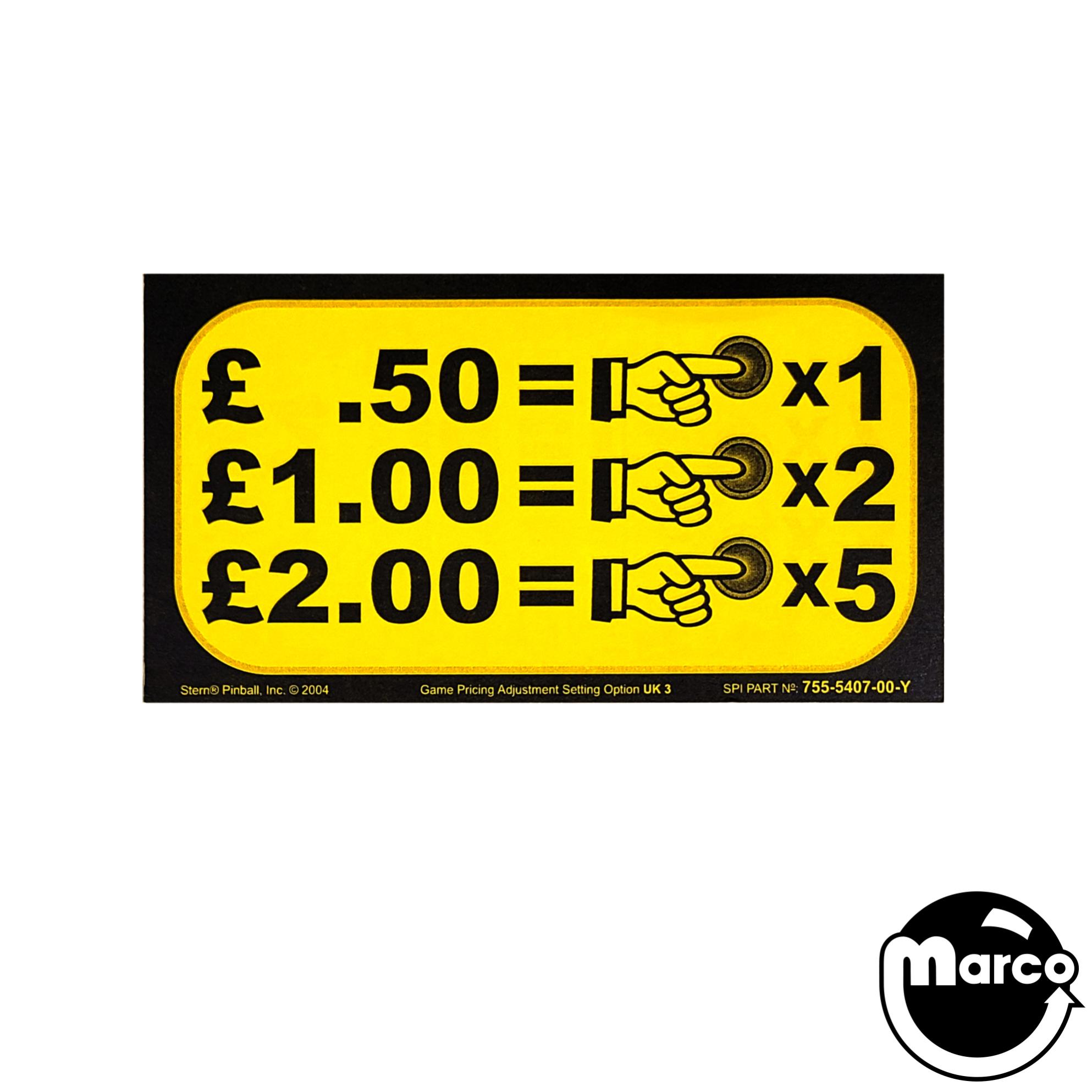 Price Card Stern - Double Sided UK Coinage Card