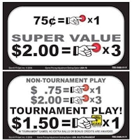 Price card Stern 75¢ x 1 / $2.00 x 3