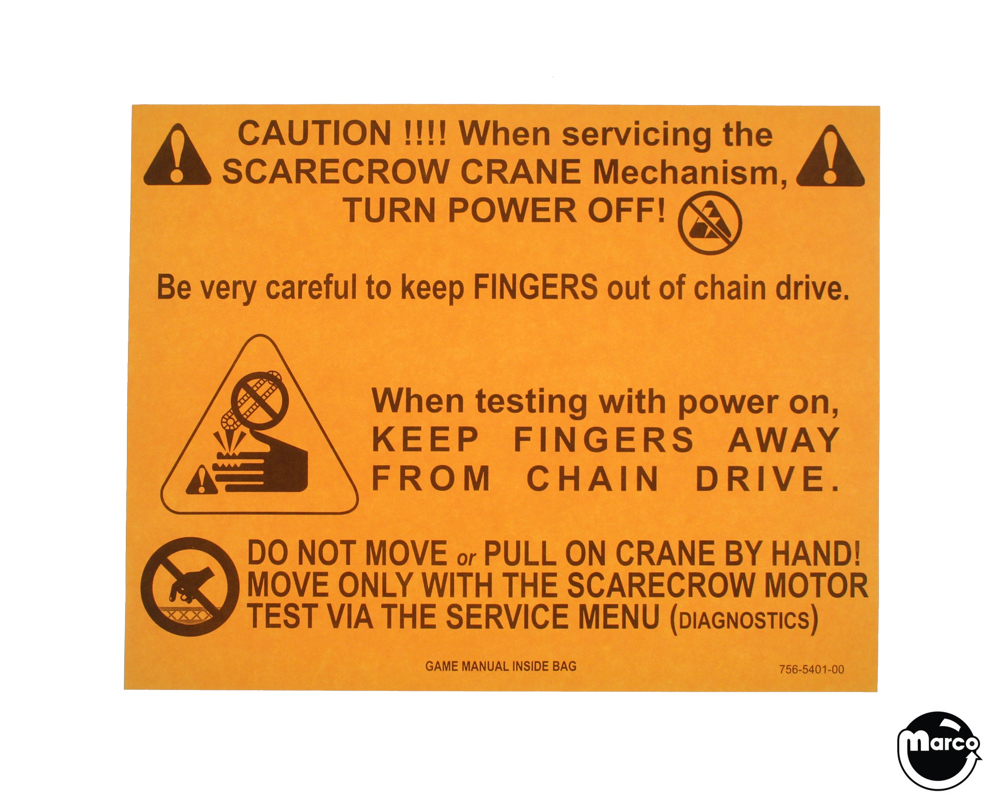 BATMAN (Stern) Scarecrow Warning sheet