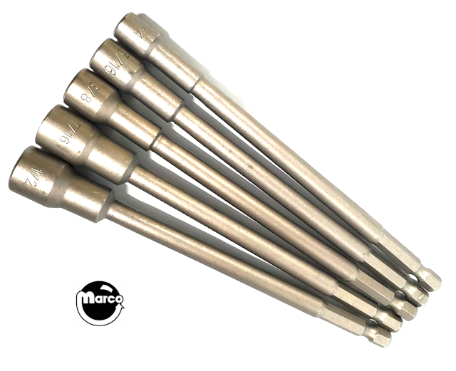Nutdrivers bit set - 5 pieces 6 inch magnetic