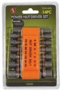 Nutdrivers bit set - 14 pieces