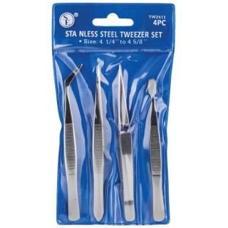 4 Piece Precision Tweezer Set