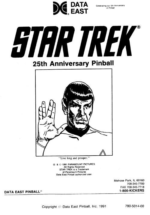STAR TREK 25th (DE) Manual Original