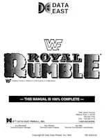 WWF ROYAL RUMBLE (Data East) Manual - Original