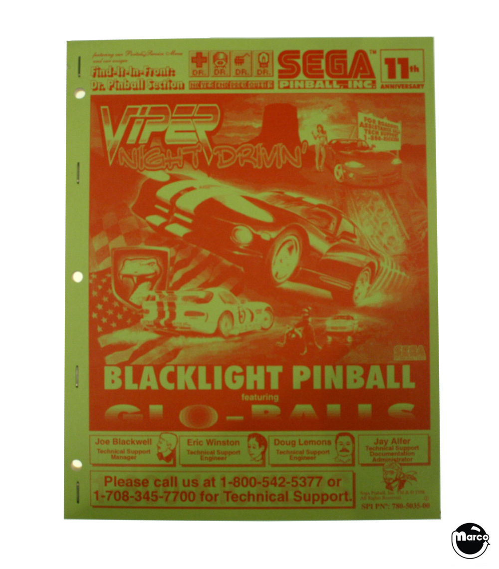 VIPER NIGHT DRIVIN (Sega) Manual