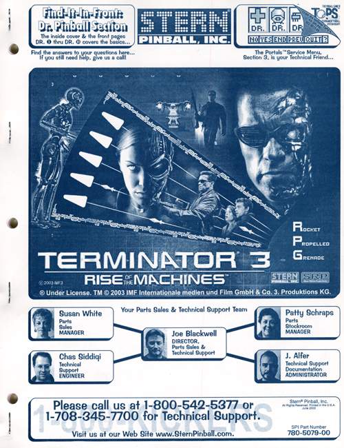 TERMINATOR 3 (Stern) Manual