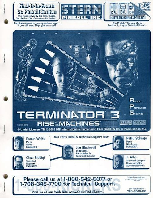 TERMINATOR 3 (Stern) Manual