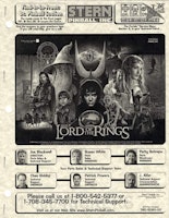 LORD OF THE RINGS (Stern) Manual