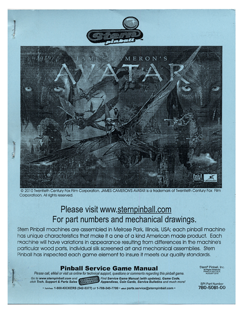 AVATAR (Stern) Manual