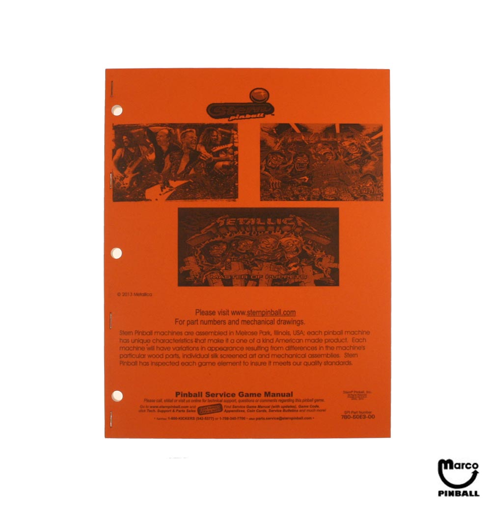 METALLICA (Stern) Reprint Manual