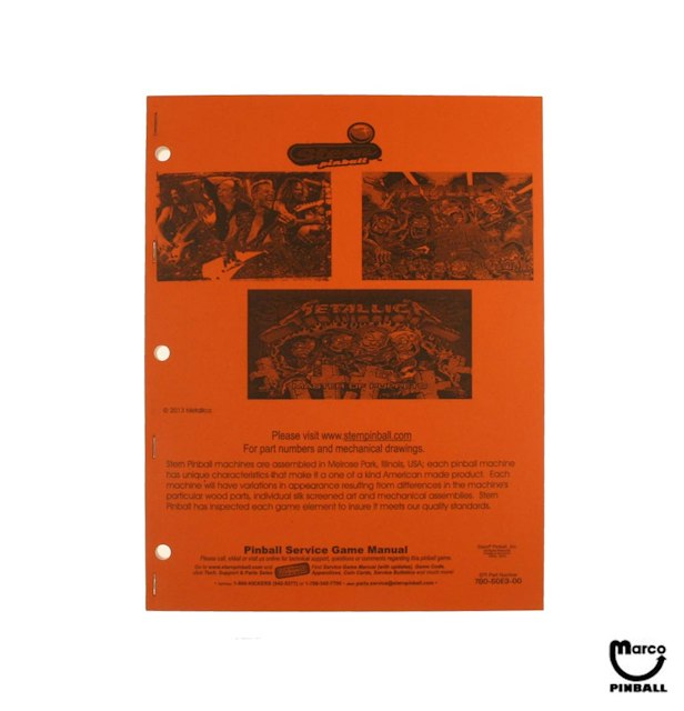 METALLICA (Stern) Reprint Manual