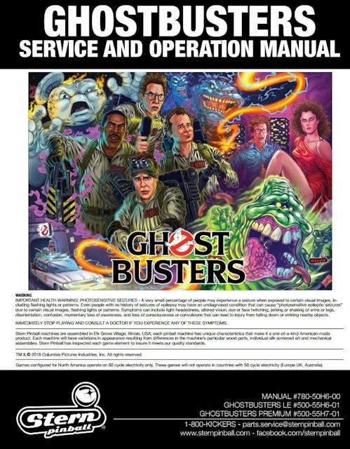 GHOSTBUSTERS PREMIUM LE (Stern) Manual