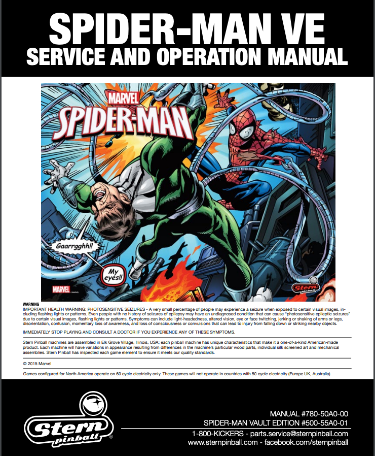 SPIDERMAN VAULT (Stern) Manual