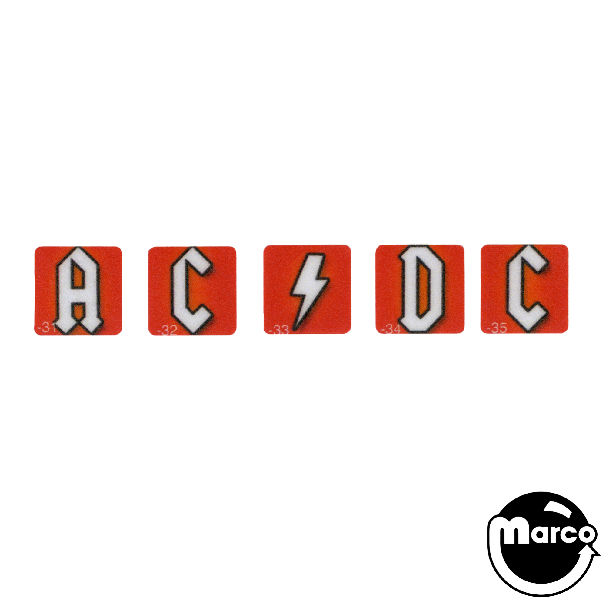 AC/DC PREM / LE (Stern) 5pc ACDC Target Decal Set