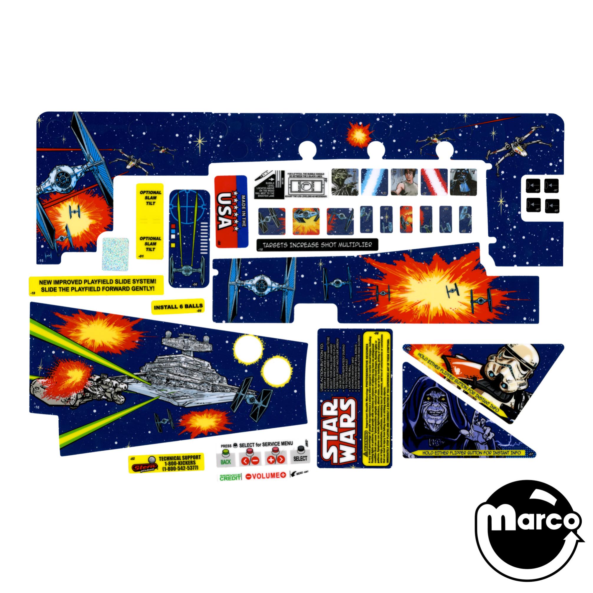 STAR WARS COMIC ART PREM (Stern) Playfield decal set