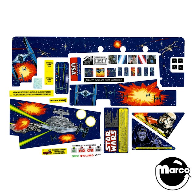 STAR WARS COMIC ART PREM (Stern) Playfield decal set