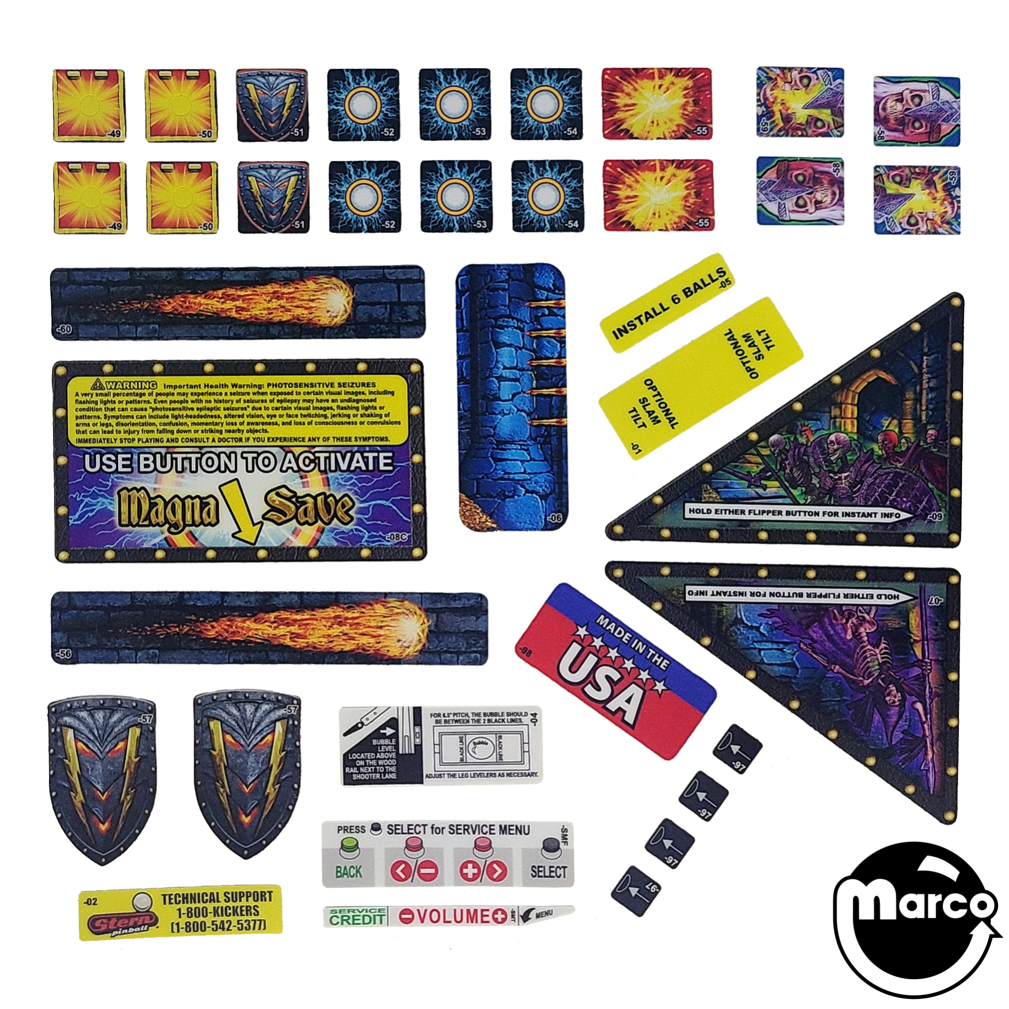 BLACK KNIGHT SOR PRO (Stern) Playfield Decal set