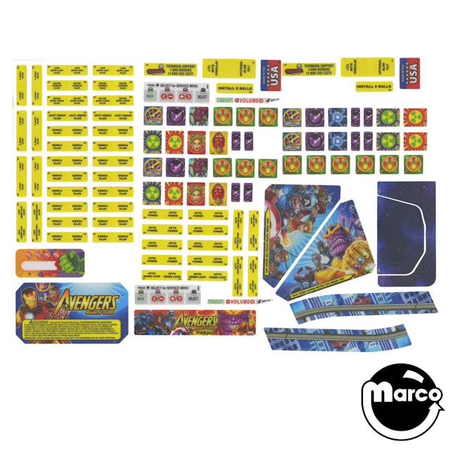 AVENGERS: INFINITY QUEST PRO (Stern) Decal set