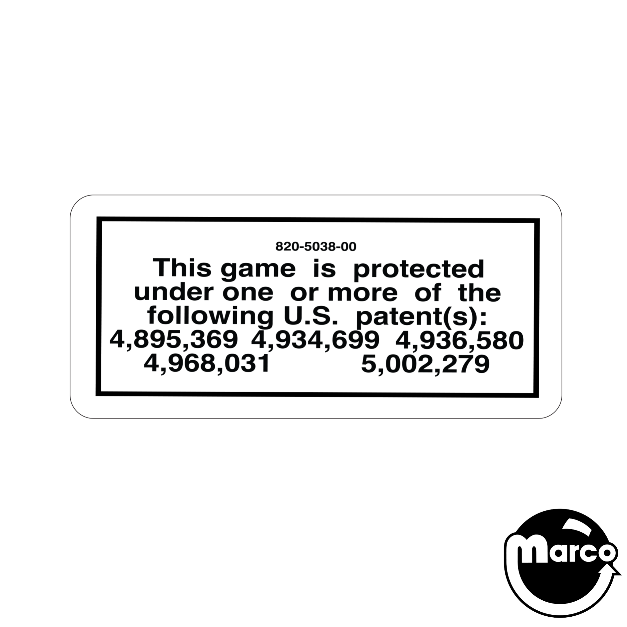 Decal - Patent sticker