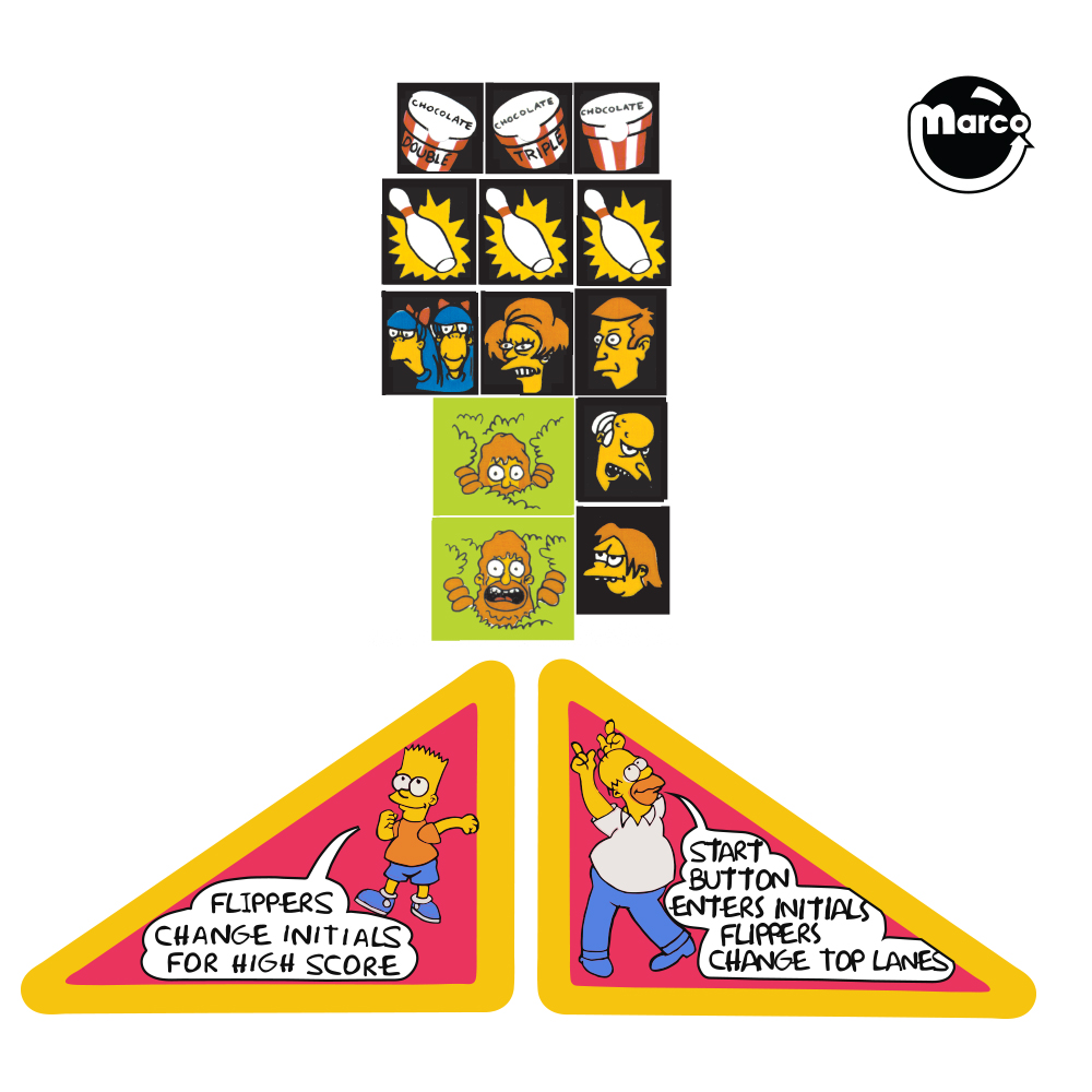 820-5047-00 - SIMPSONS (Data East) Decal set - Marco Specialties